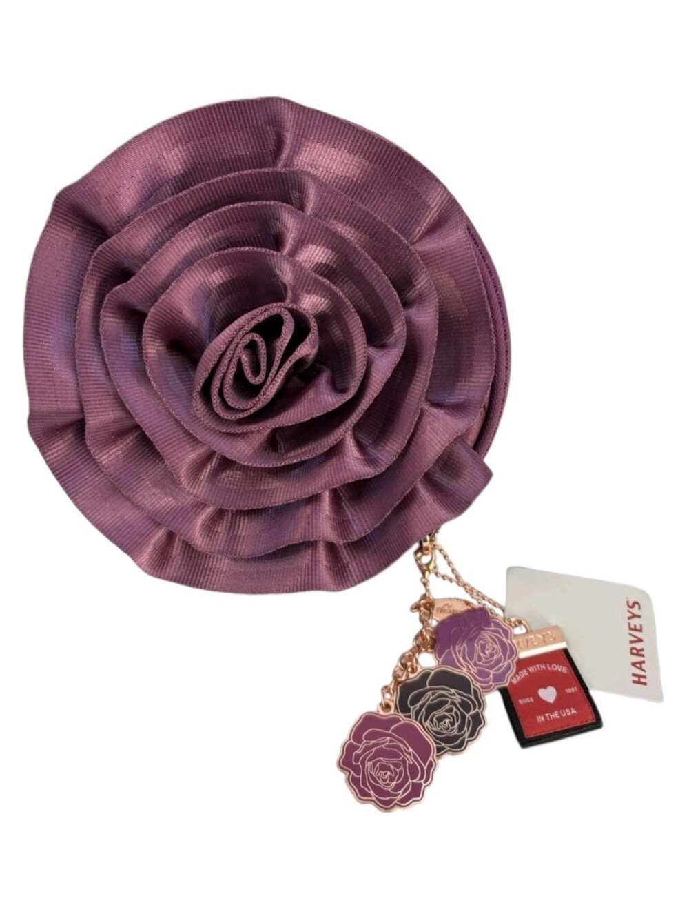 NWT Harveys Rosette Convertible Round Plum Crossbody 2021 Collectors Series